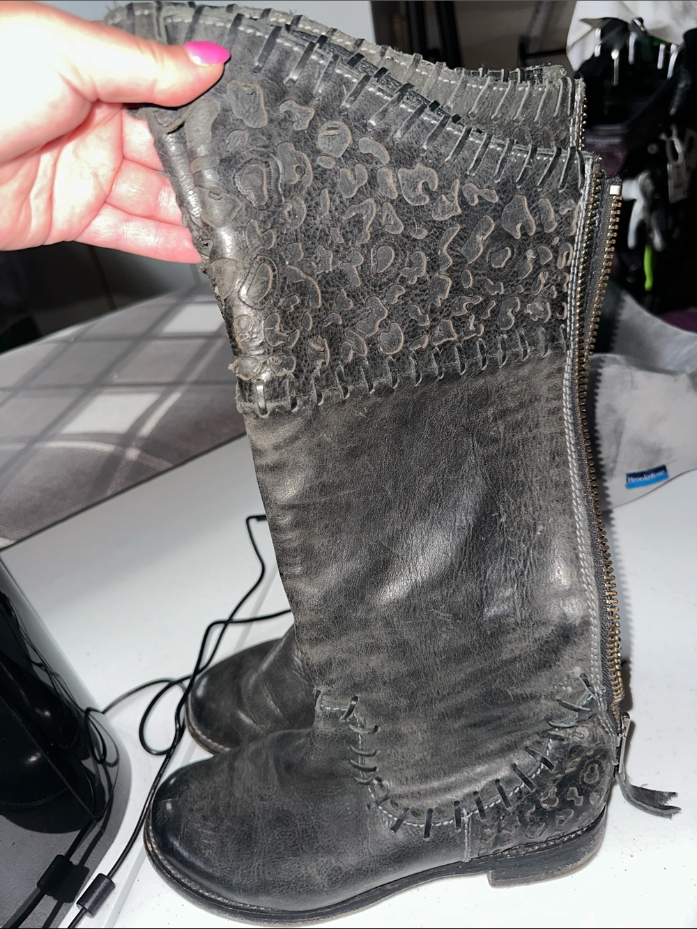 Corral Grey Leather-Soled Boot